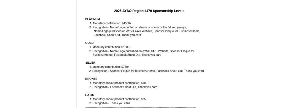 AYSO 470 Sponsorship Form 